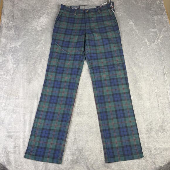 Vineyard Vines Pants Mens 28x32 Charleston Green Breaker Pant Holiday Tartan - Picture 4 of 15